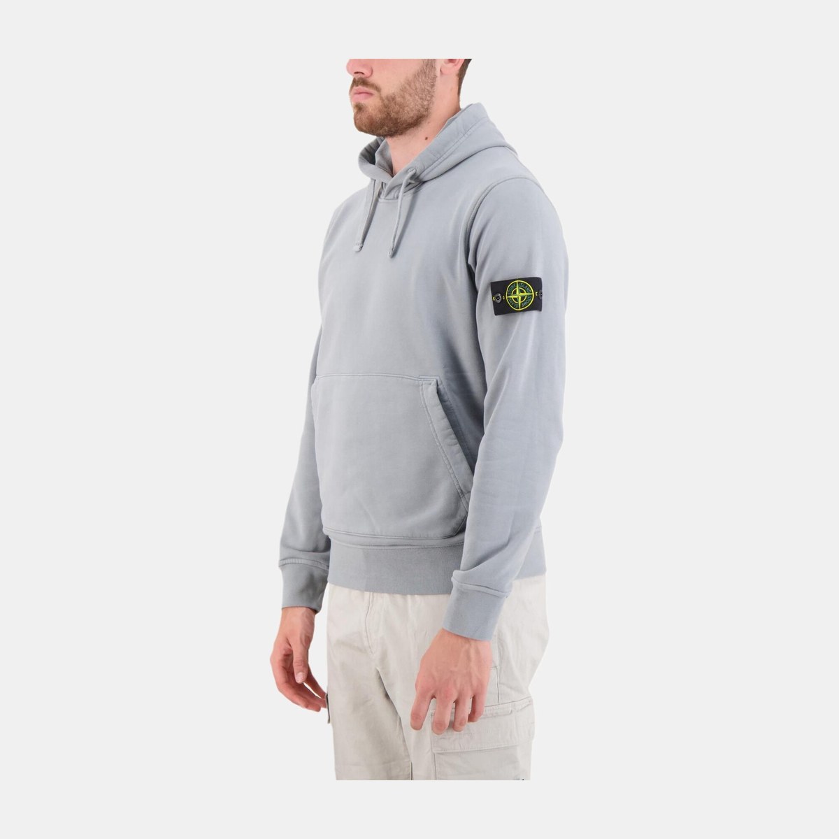 Stone Island Logo Badge Hoodie Green