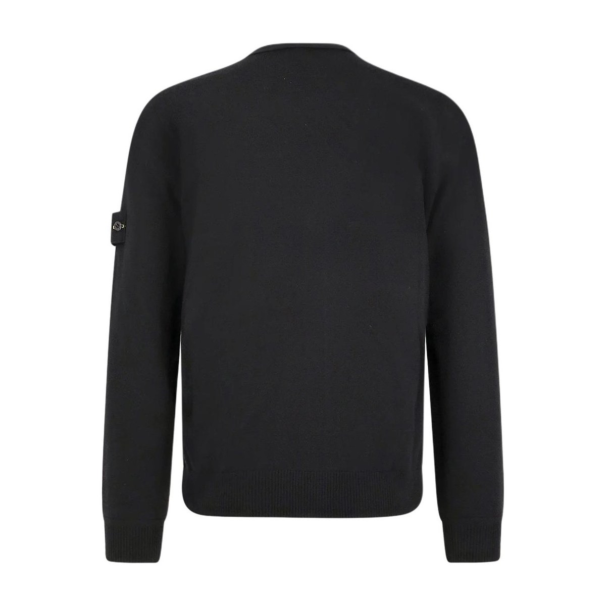 Stone Island V-Neck Knit Sweater Black