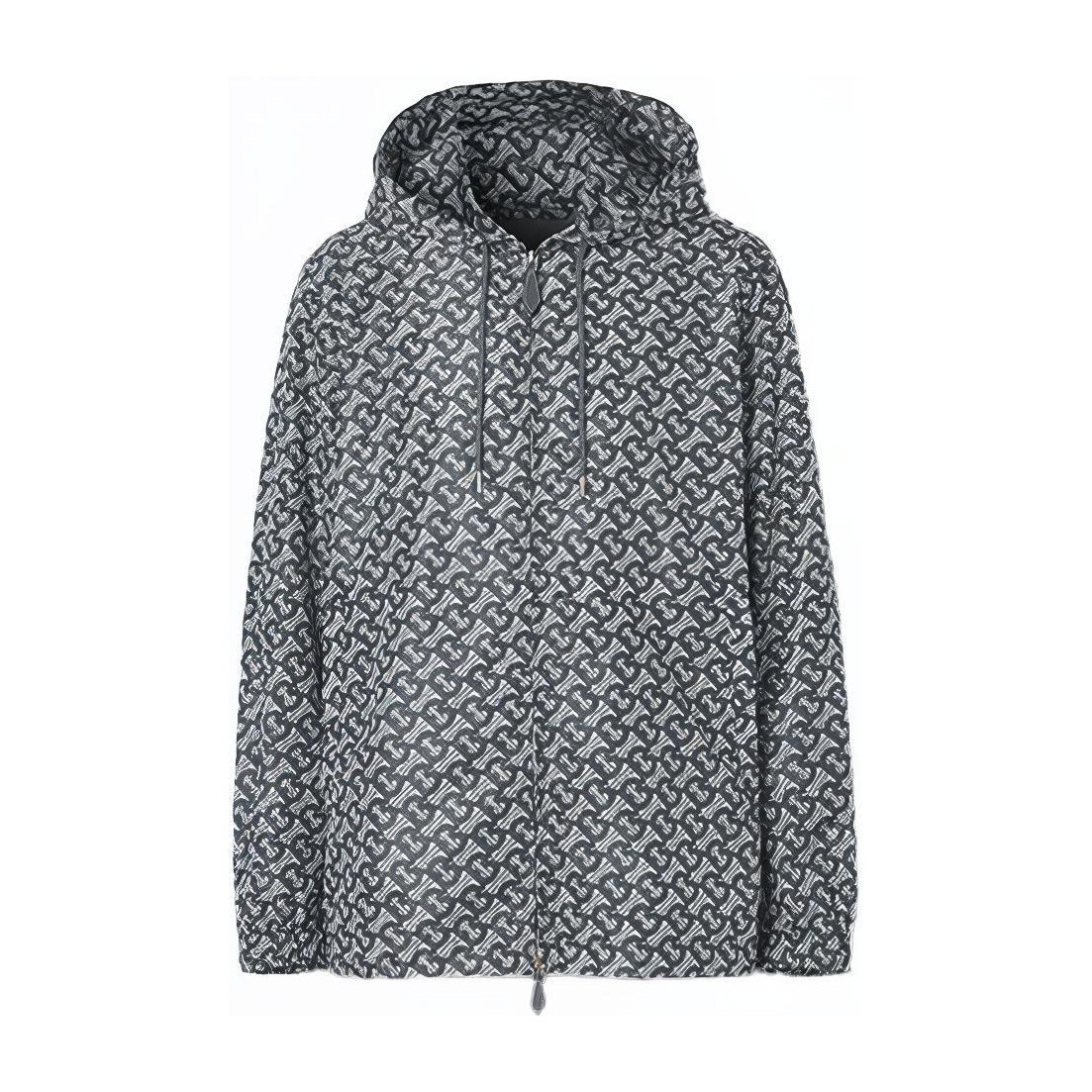 Burberry FW21 Logo Print Hoodie Jacket Grey