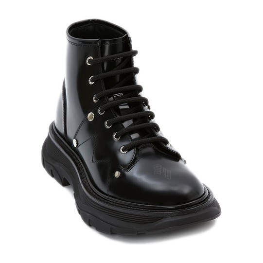 Alexander McQueen Lace-Up Ankle Boots Charcoal
