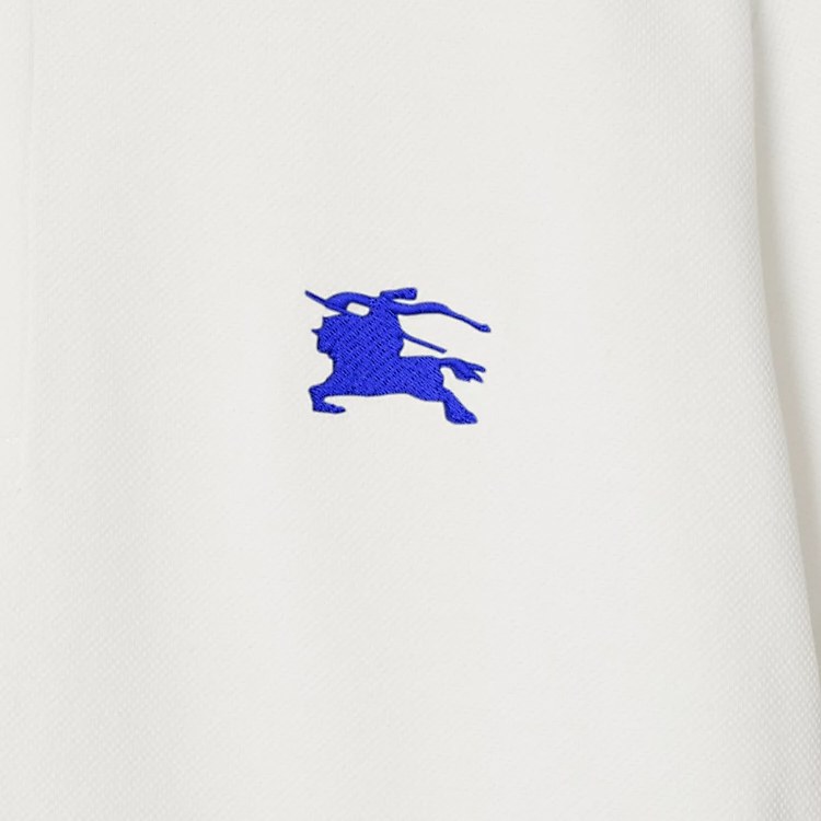 Burberry Logo Print Polo Shirt Salt Crystal