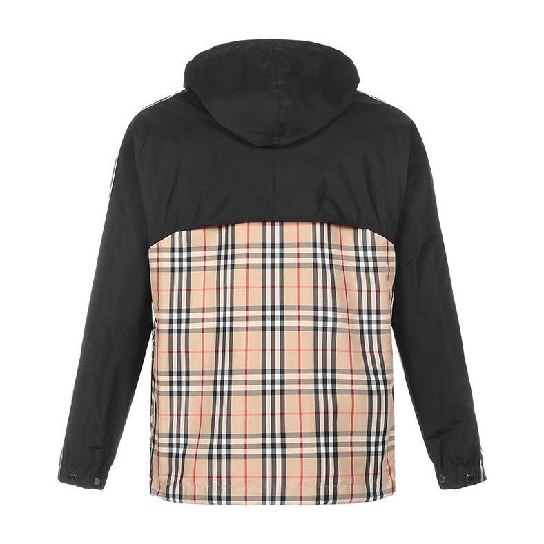 Burberry Checked Zip Hoodie Jacket Beige