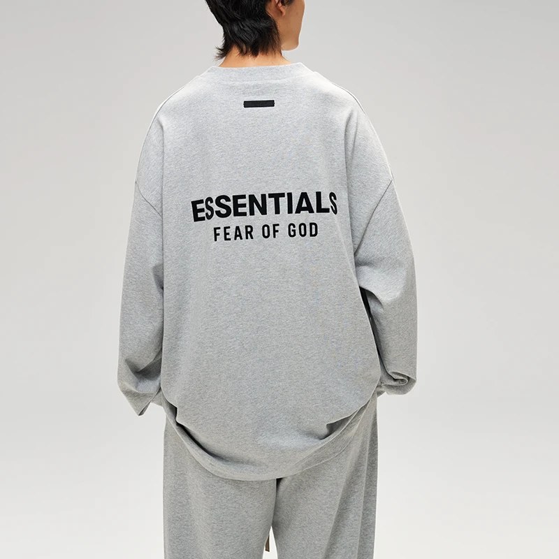 Fear of God Essentials FW24 Holiday Core Pullover Light Mist Grey