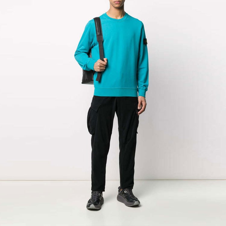 Stone Island Garment Dyed Crew Sweat Turquoise