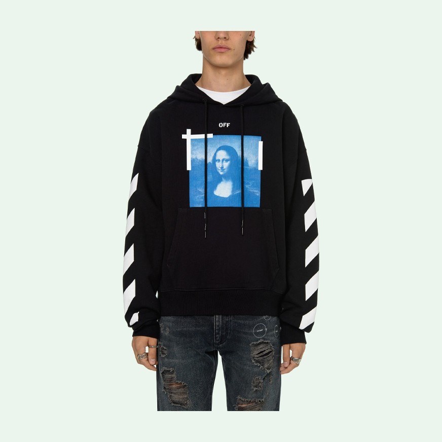 OFF-WHITE SS21 Mona Lisa Photo Print Sweatshirt Black