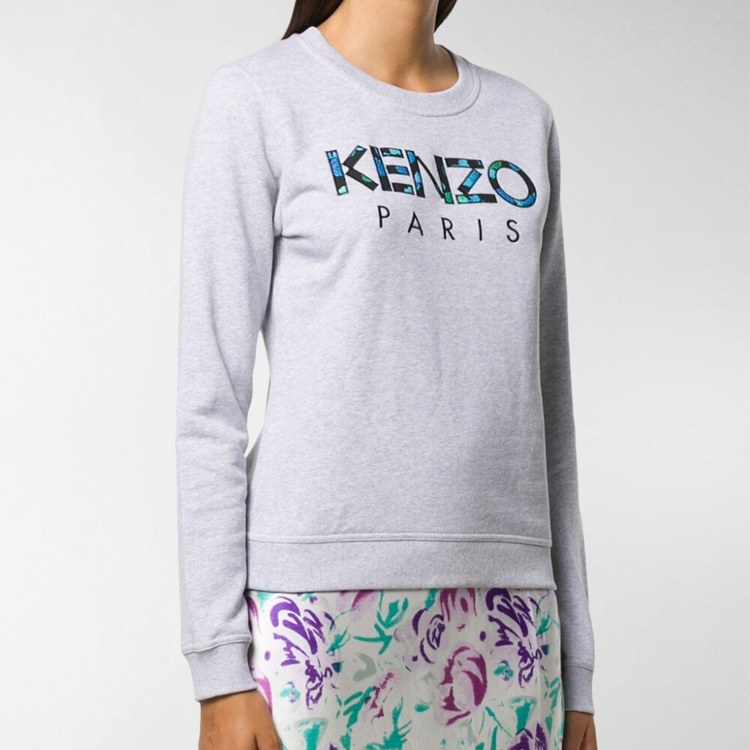 KENZO Logo Crewneck Sweatshirt Light Grey