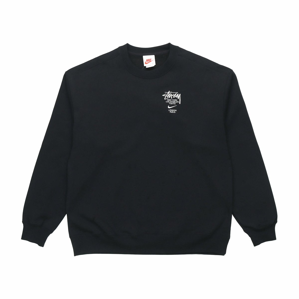 Stussy x Nike Embroidered Logo Crewneck Black