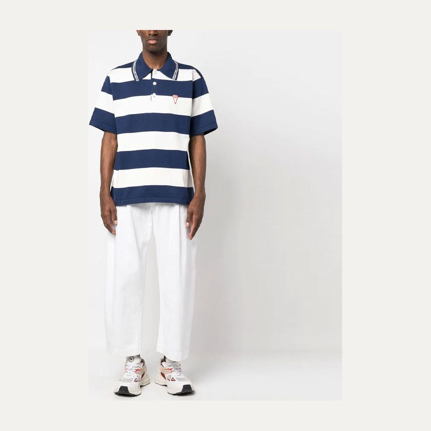 KENZO SS23 Logo Stripe Polo Blue