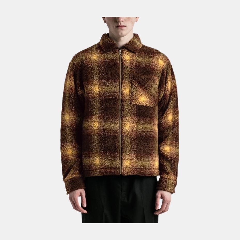 Stussy Shadow Plaid Sherpa Zip Shirt