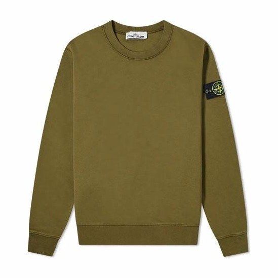 Stone Island Garment Dyed Crew Sweat Olive