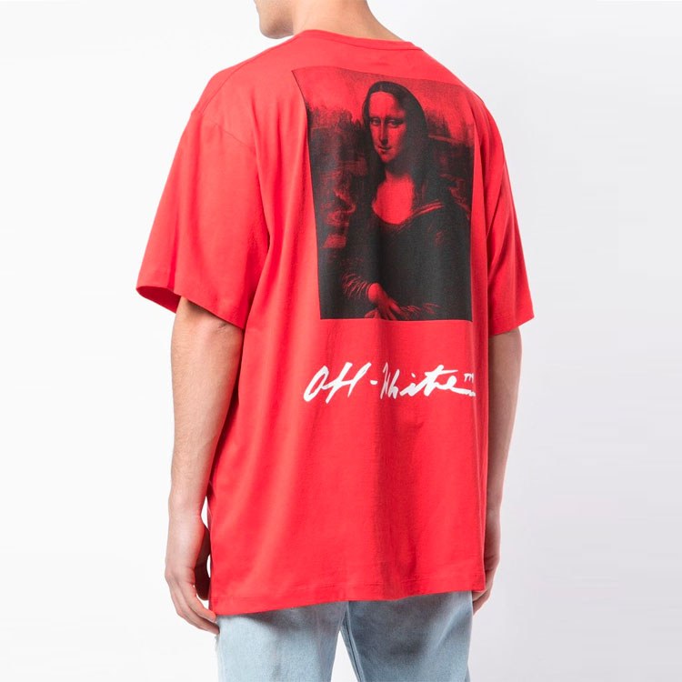 OFF-WHITE Mona Lisa SS19 Red Tee