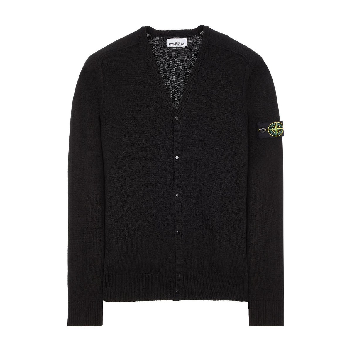 Stone Island V-Neck Knit Sweater Black