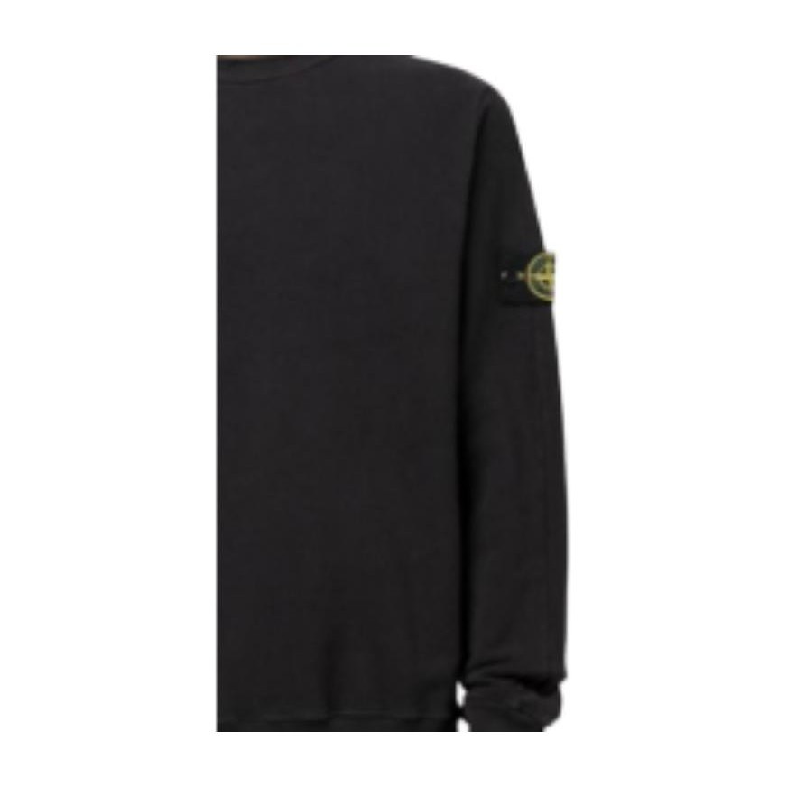 Stone Island Logo Crewneck Sweatshirt Black