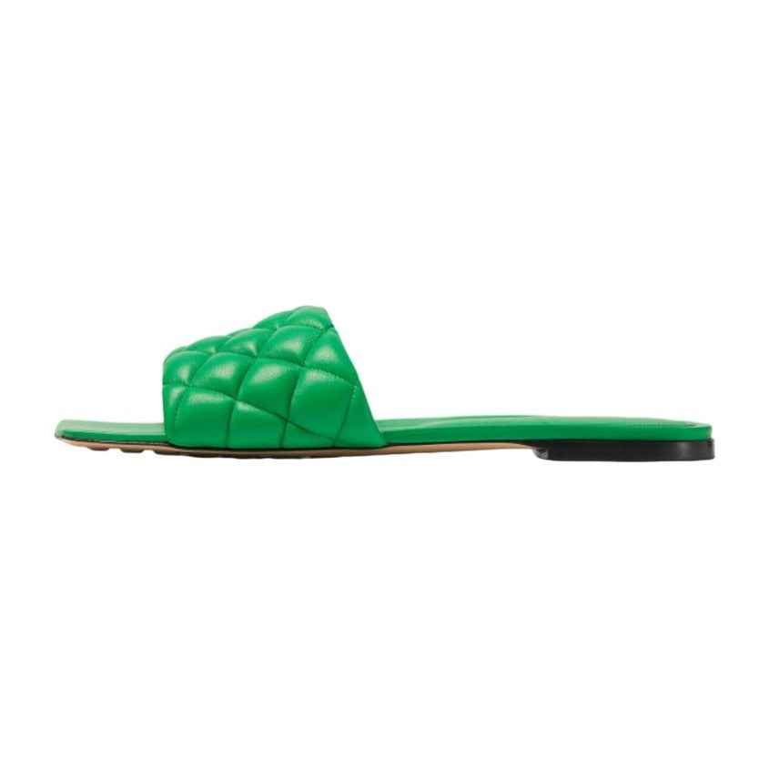 Bottega Veneta Padded Slides Green