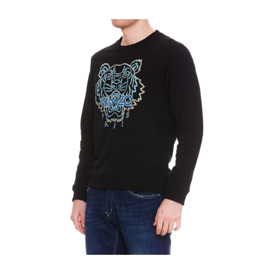 KENZO Tiger Embroidered Crewneck Sweatshirt Black