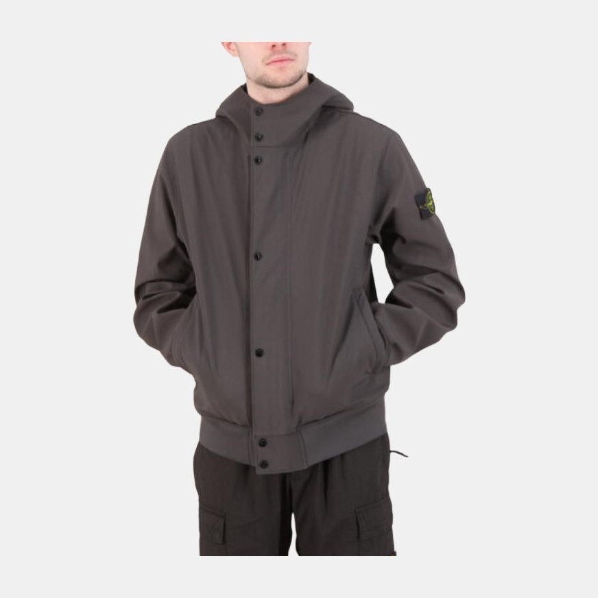 Stone Island SS25 Soft Shell Jacket Carbon Grey