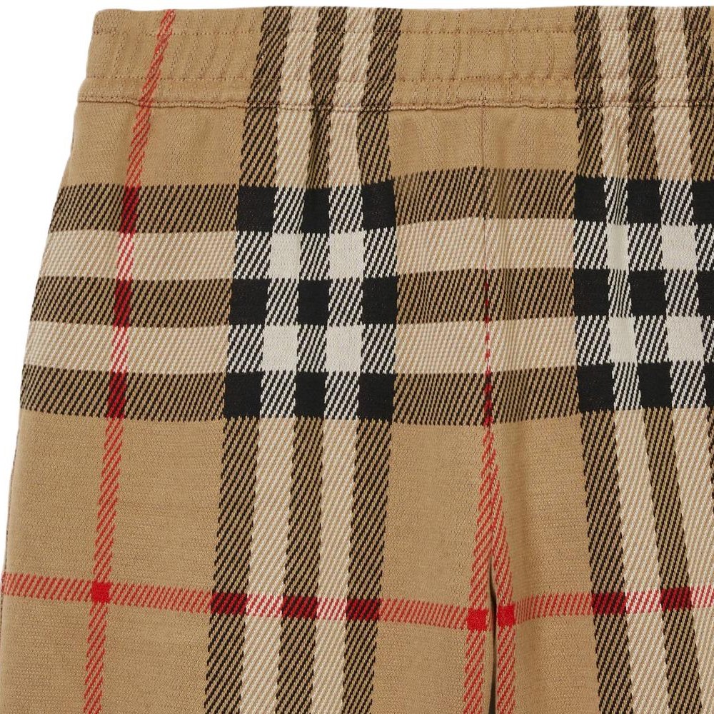 Burberry SS23 Check Elastic Waist Shorts Khaki