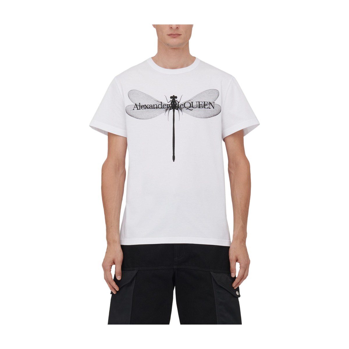 Alexander McQueen Dragonfly T-Shirt In WhiteBlack T