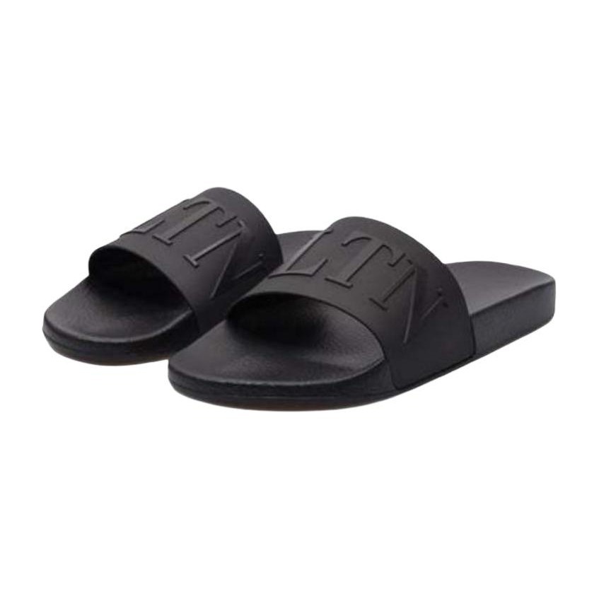 Valentino Slide Sandals Black