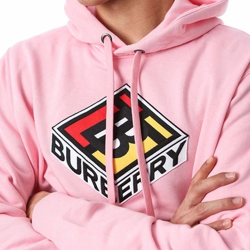 Burberry Logo Cotton Hoodie Pink
