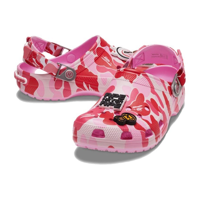 A BATHING APE x Crocs Classic Clog Pink Camo