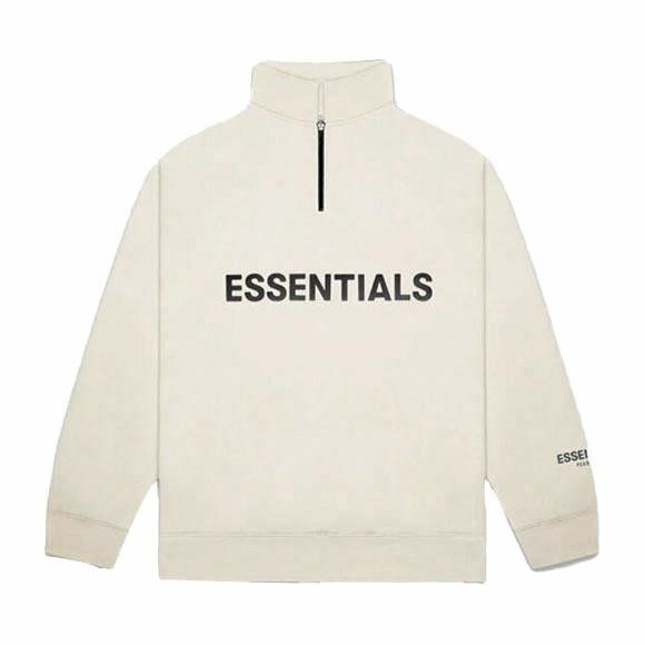 Fear of God Essentials FW20 Half Zip Sweatshirt Cream