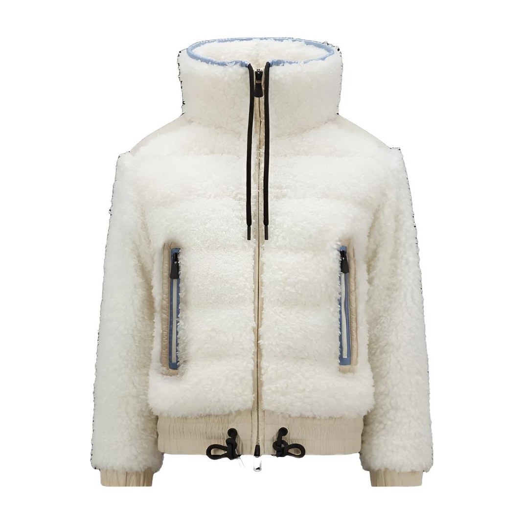 Moncler Grenoble SS23 Plush Collar Zip Jacket White