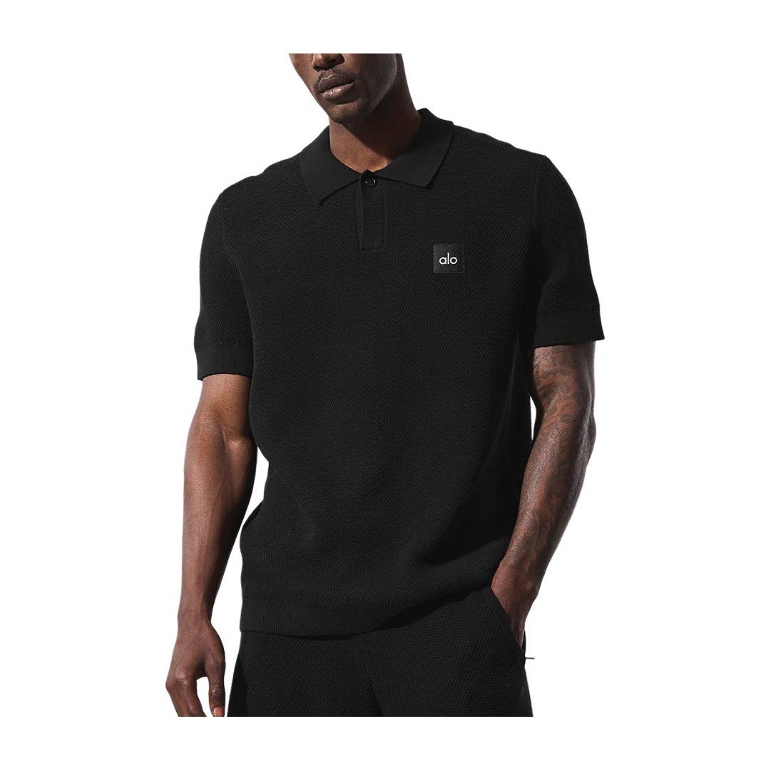 alo yoga Sports Club Sweater Knit Polo