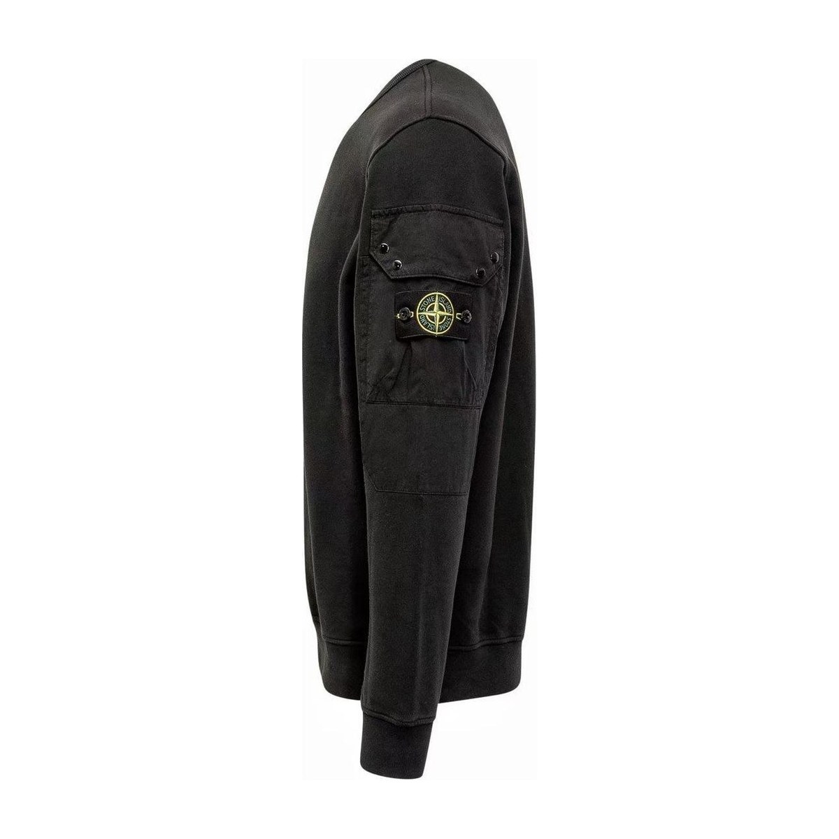 Stone Island Logo Crewneck Sweatshirt Black