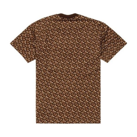 Burberry Striped Crewneck T-Shirt Saddle Brown