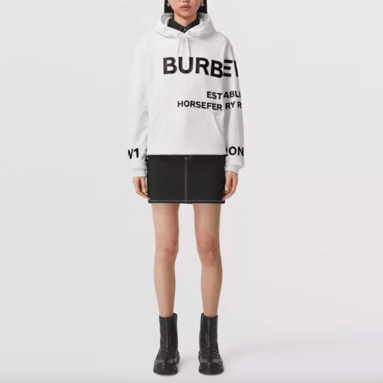 Burberry FW21 Printed Hoodie White