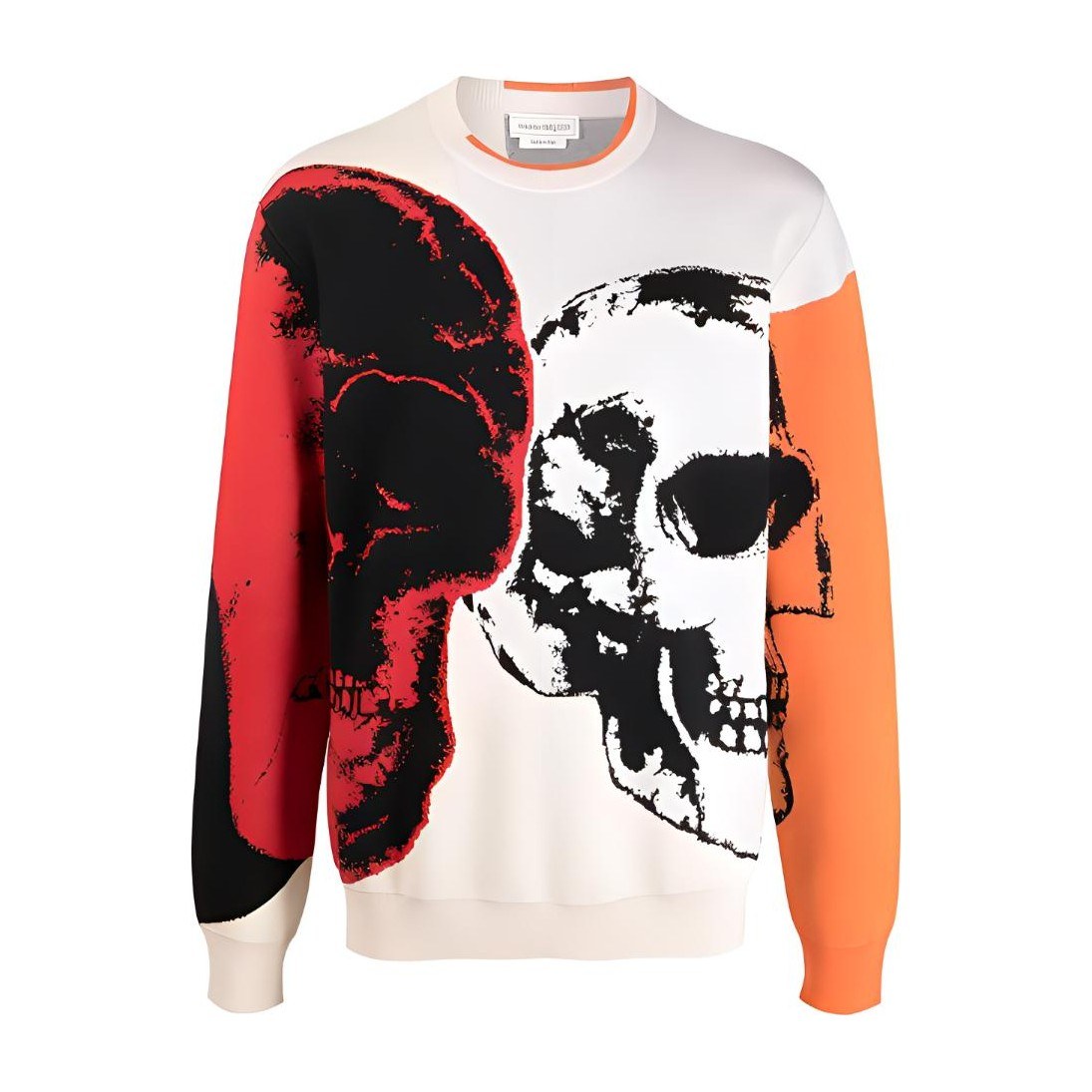Alexander McQueen FW21 Skull Crewneck Sweater White