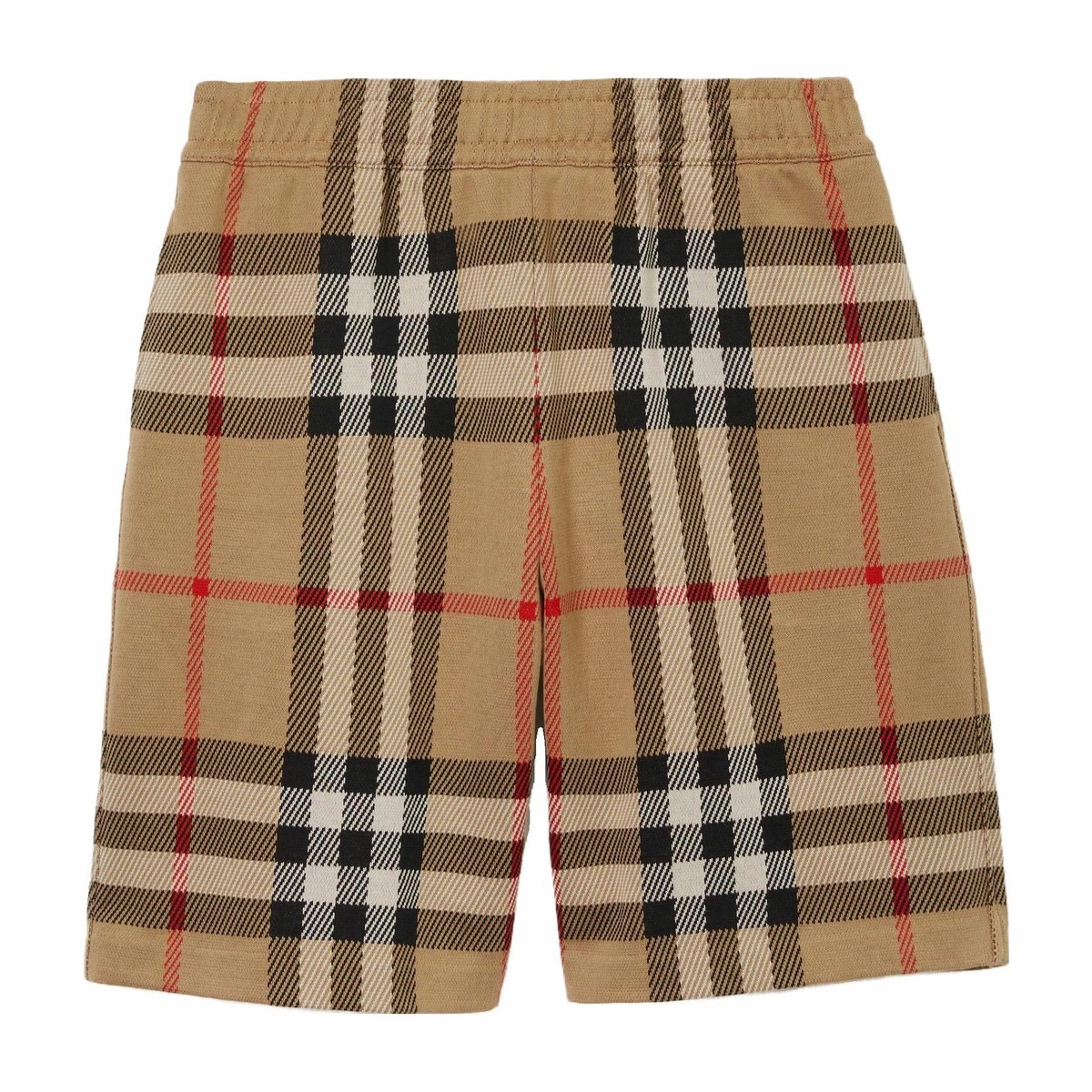 Burberry SS23 Check Elastic Waist Shorts Khaki
