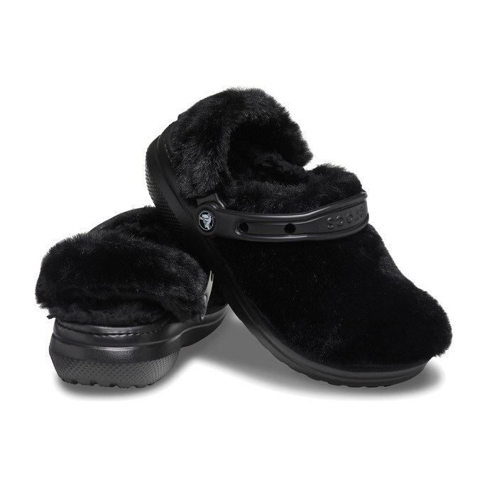 Crocs Classic Fuzz-Lined Clog Black