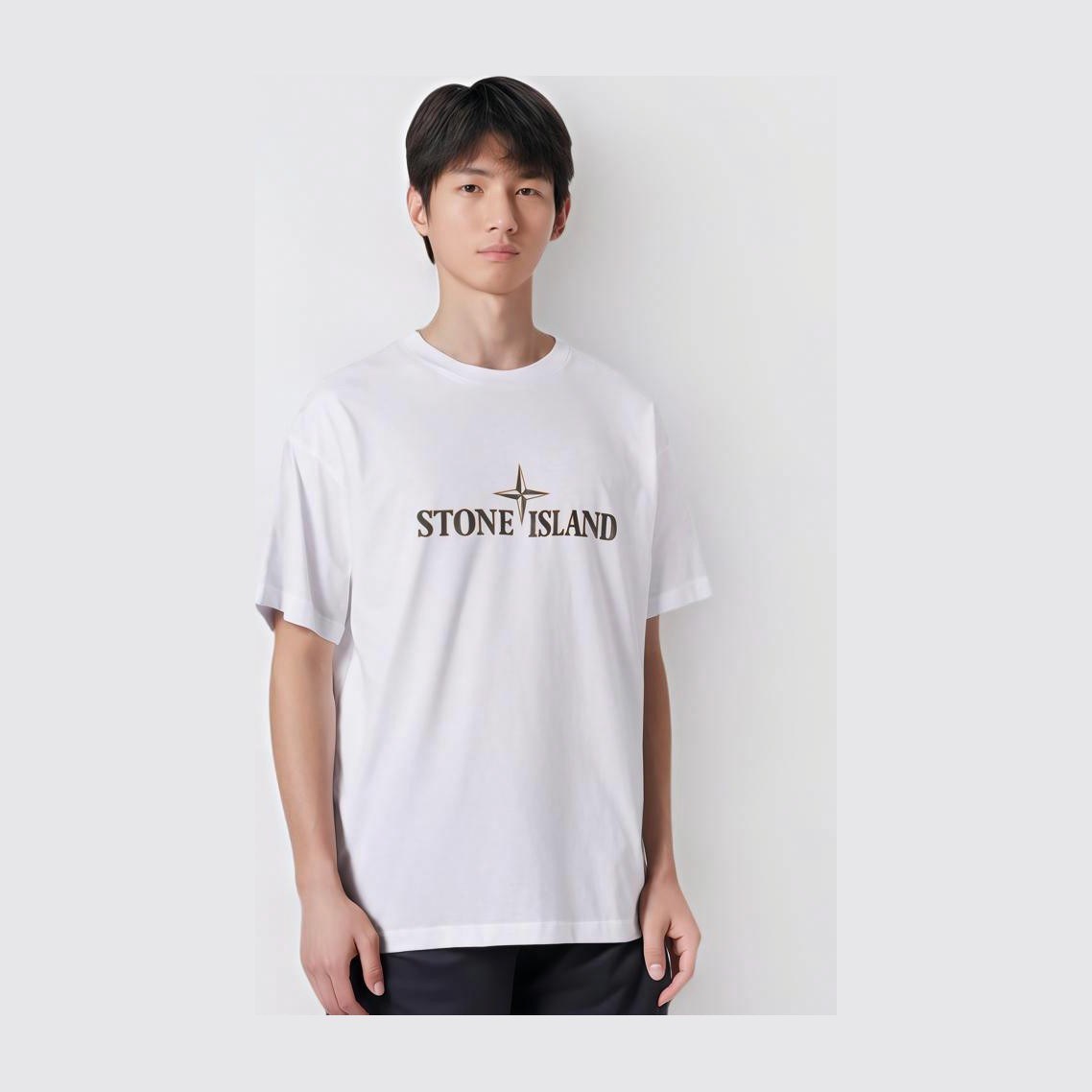 Stone Island FW24 Logo Crewneck T-Shirt White