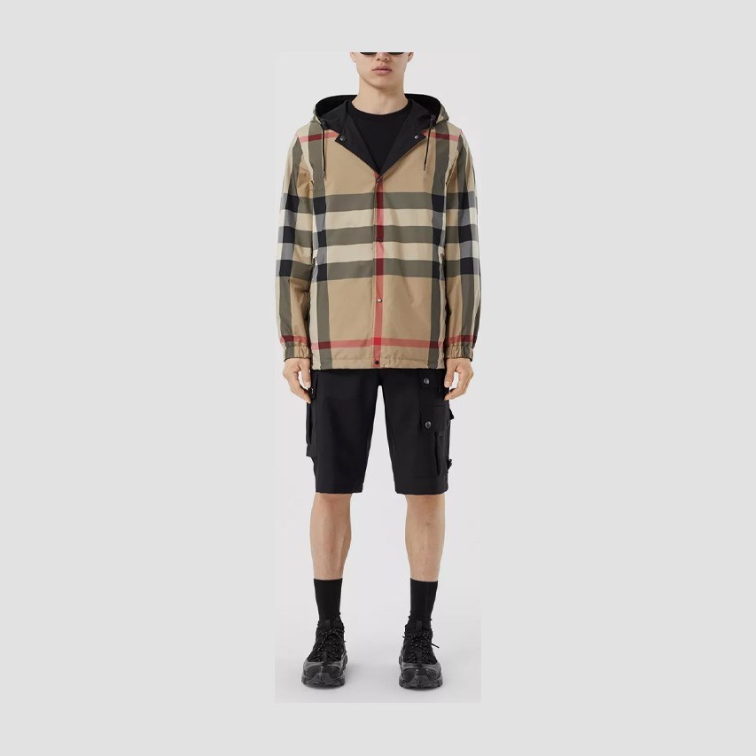 Burberry Classic Check Hooded Jacket Beige