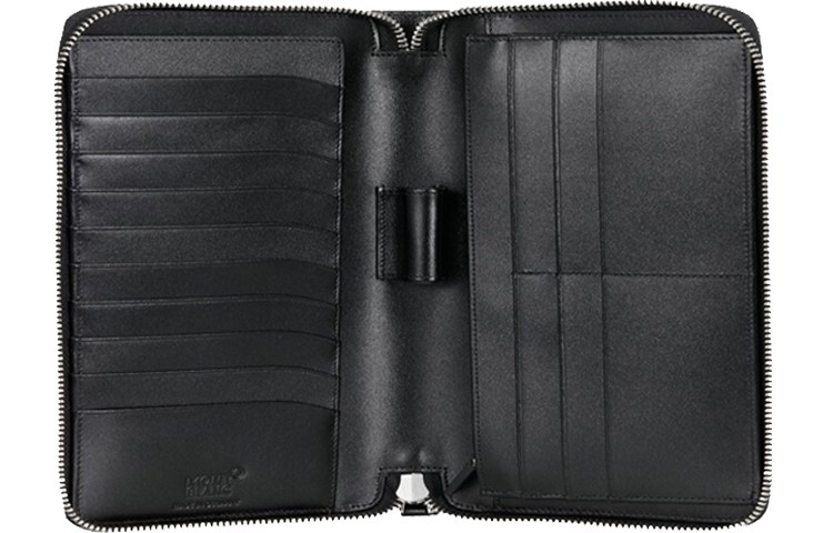 Montblanc Leather Zip Wallet Black