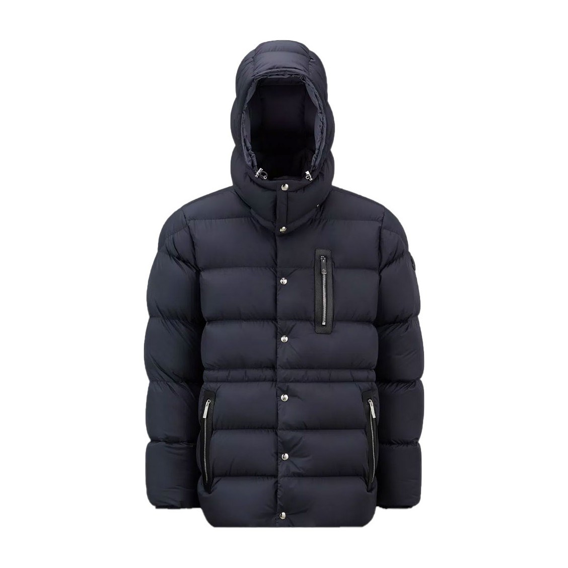 Moncler FW23 Colorblock Hoodie Down Jacket Blue