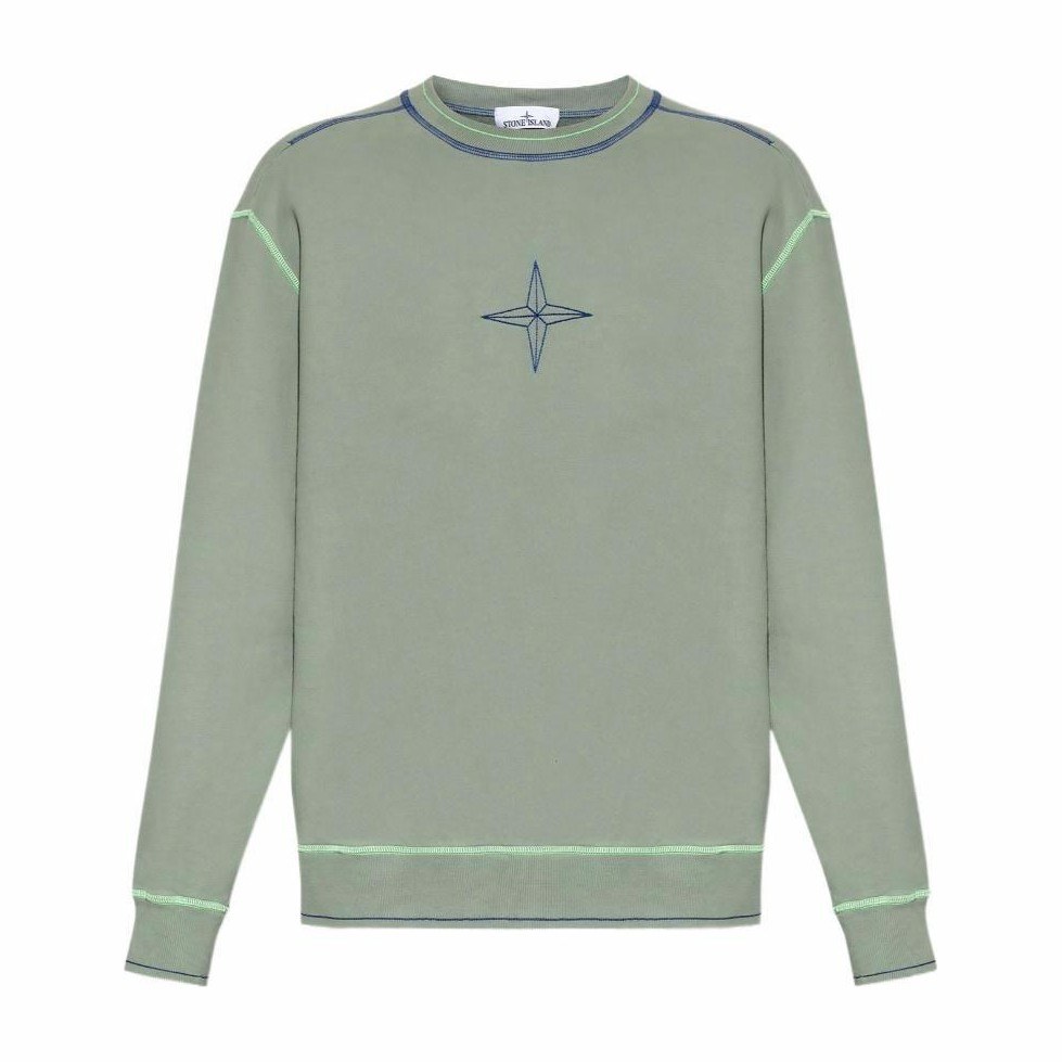 Stone Island Logo Crewneck Sweatshirt Green
