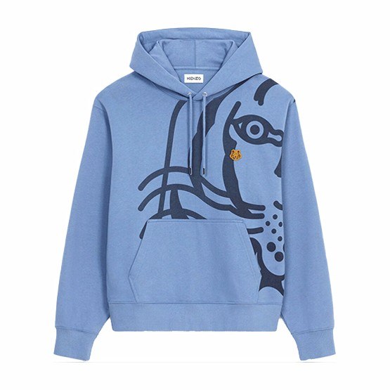 KENZO FW21 Tiger Head Hoodie Blue