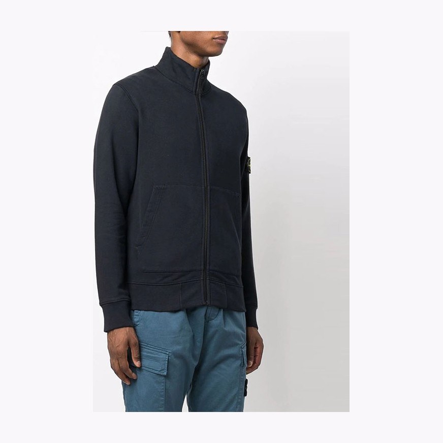 Stone Island Logo Zip Jacket Navy