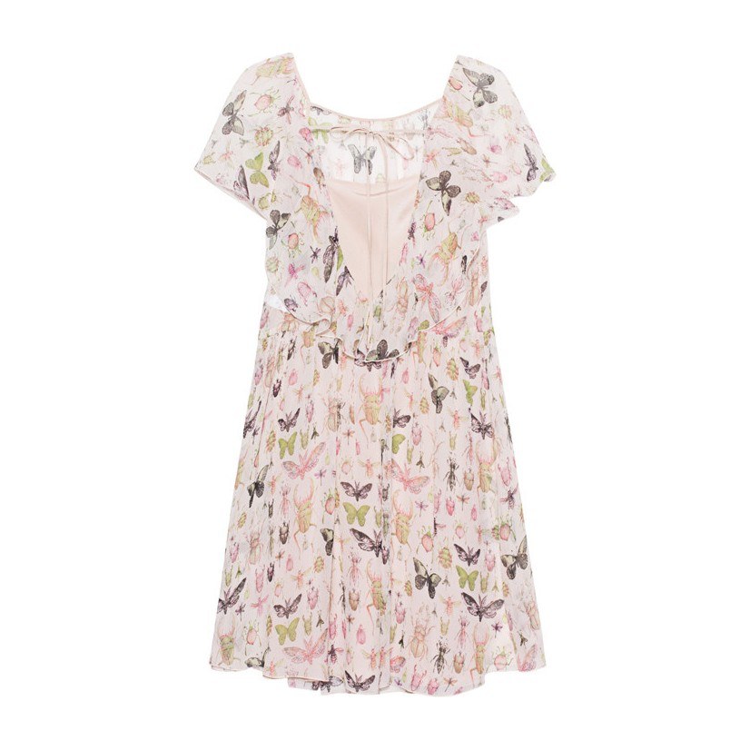 RED VALENTINO Insect Print Backless Dress