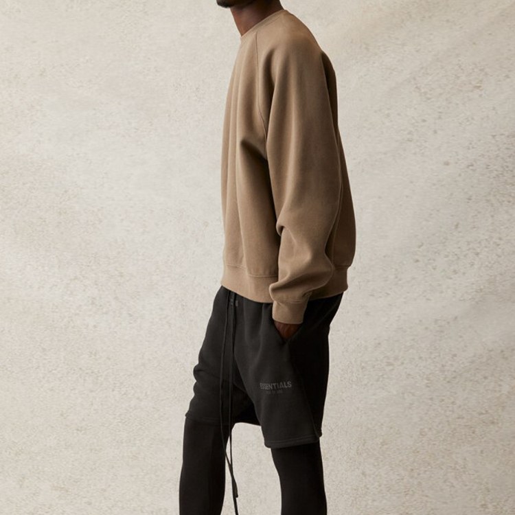 Fear of God Essentials SS21 Pull-Over Crewneck Taupe Logo