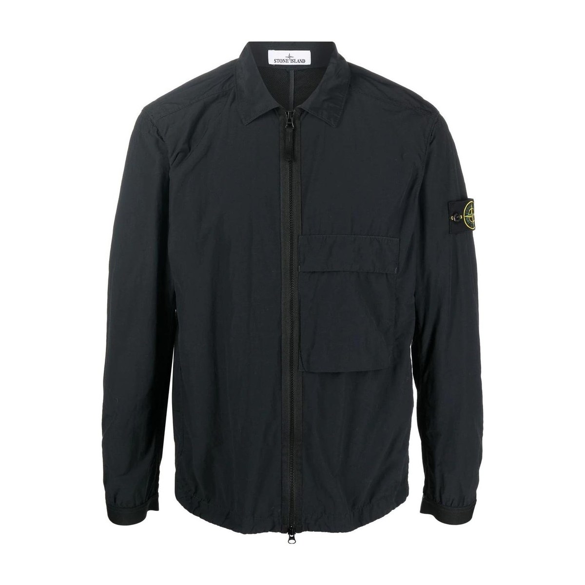 Stone Island Logo Collar Jacket Black