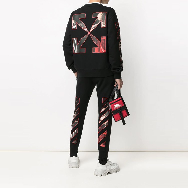 OFF-WHITE SS21 Caravaggio Print Crewneck Sweatshirt Black