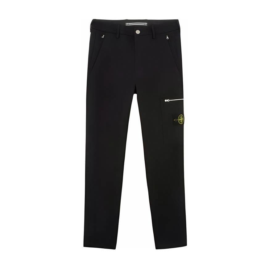 Stone Island Slim Logo Zip Pants Black