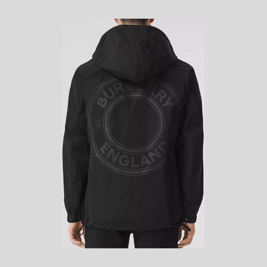 Burberry Detachable Hood Logo Jacket Black