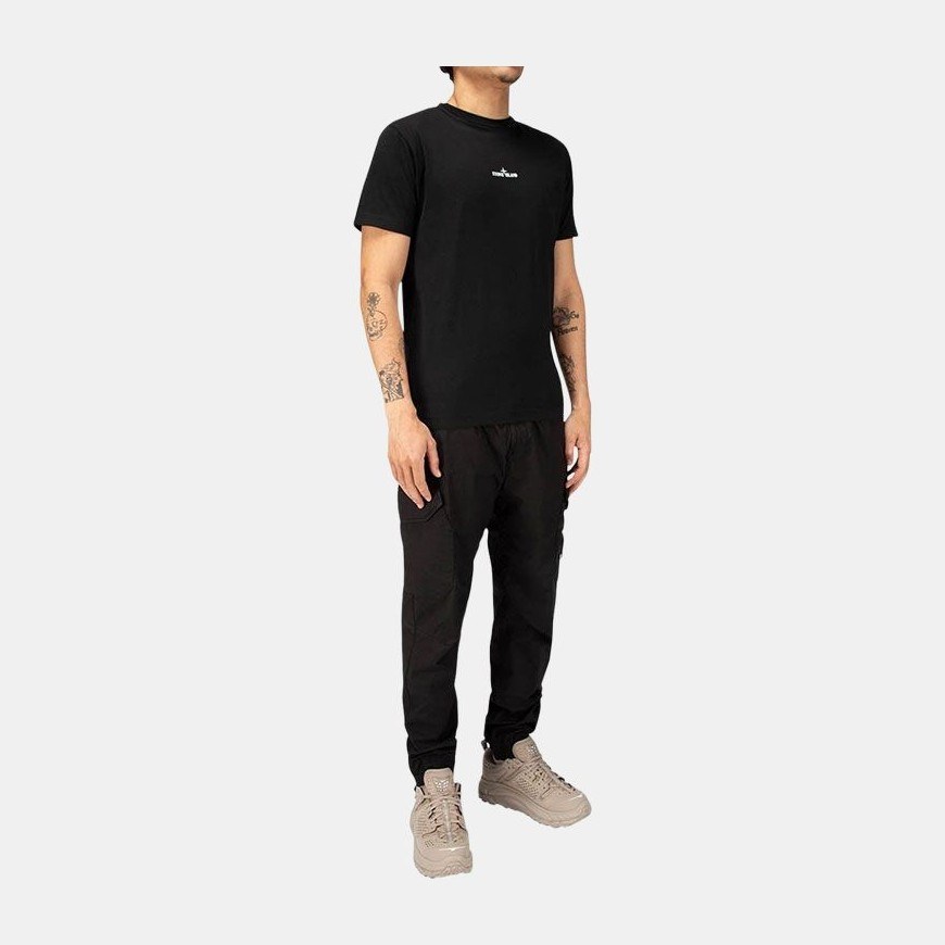 Stone Island Satin Tapered Cargo Pants Black