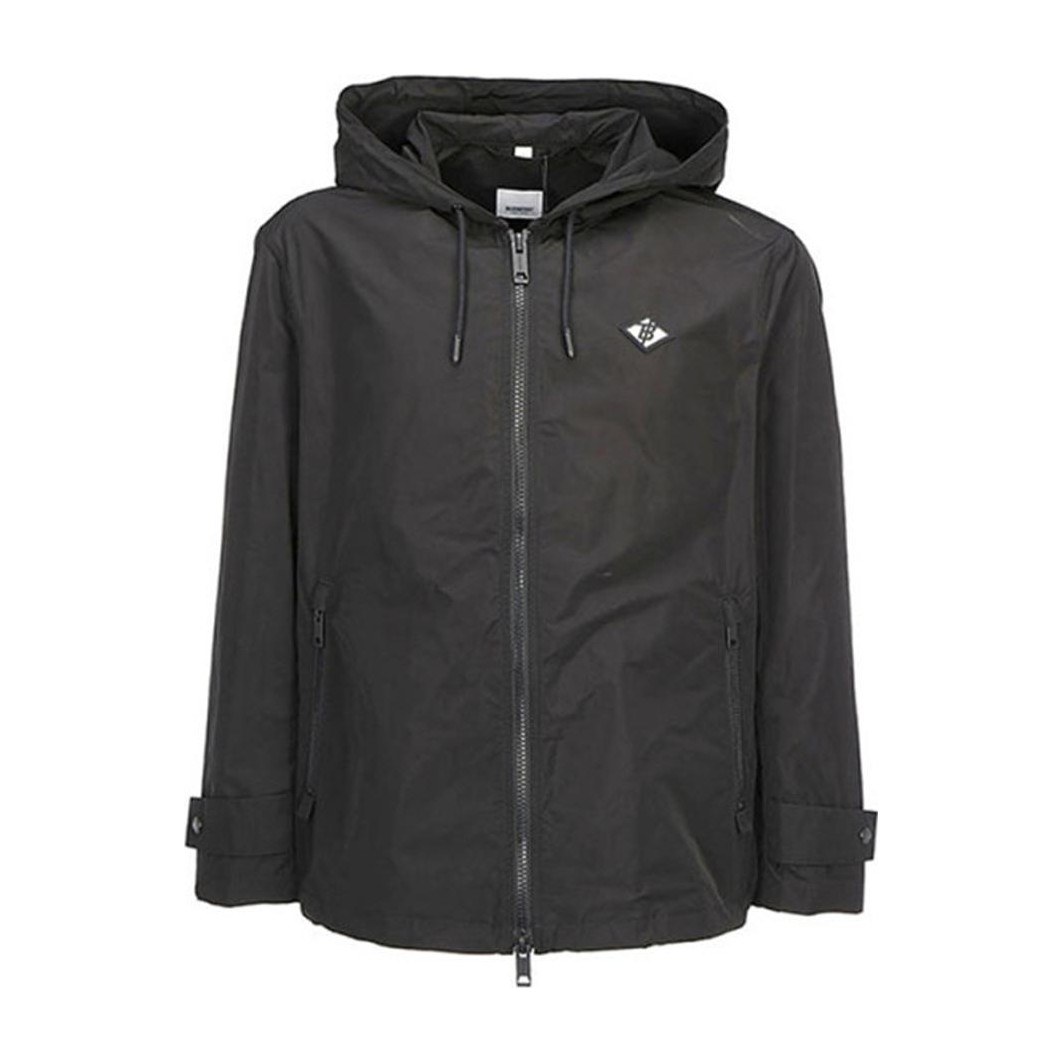 Burberry Logo Zip Hoodie Black