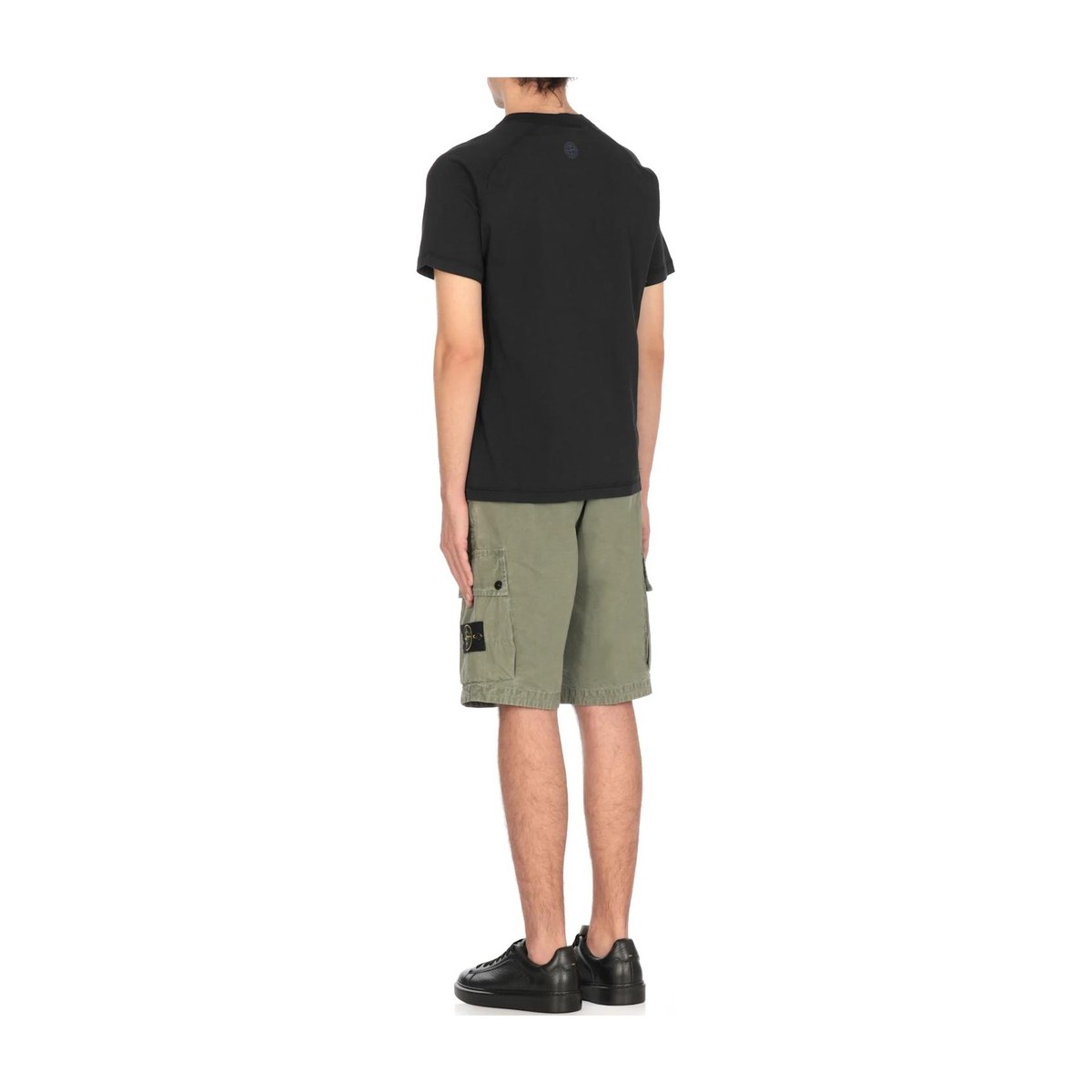 Stone Island SS25 Letter Print Crew Neck T-Shirt Navy